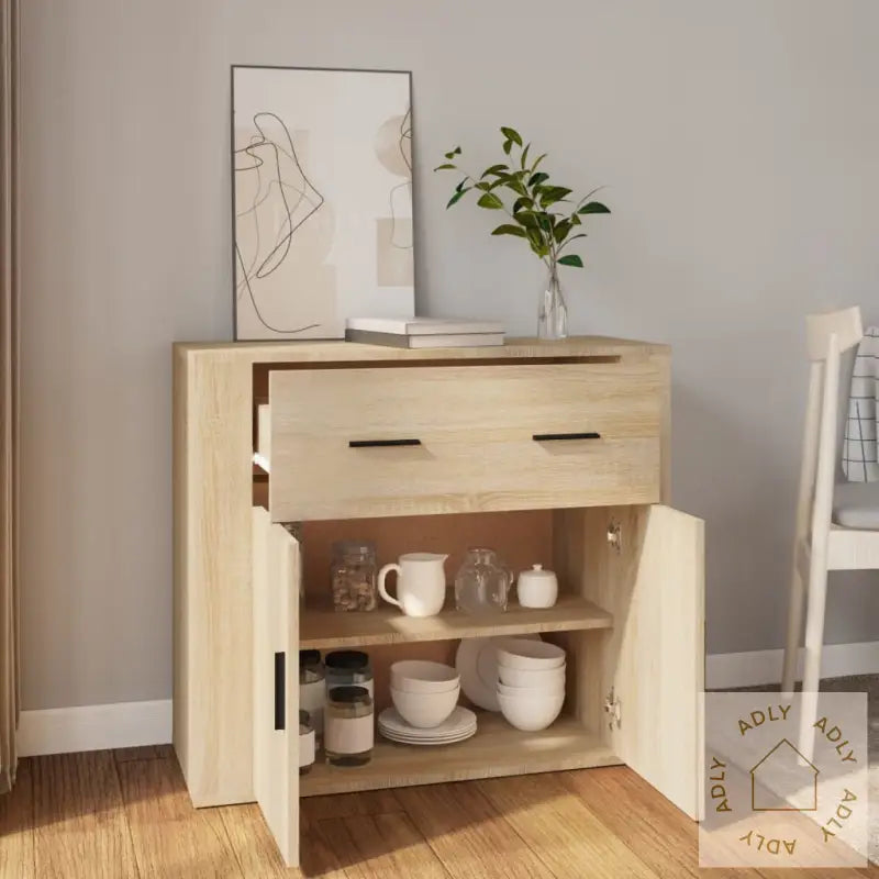 Skjenk Sonoma Eik 80X33X70 Cm Konstruert Tre