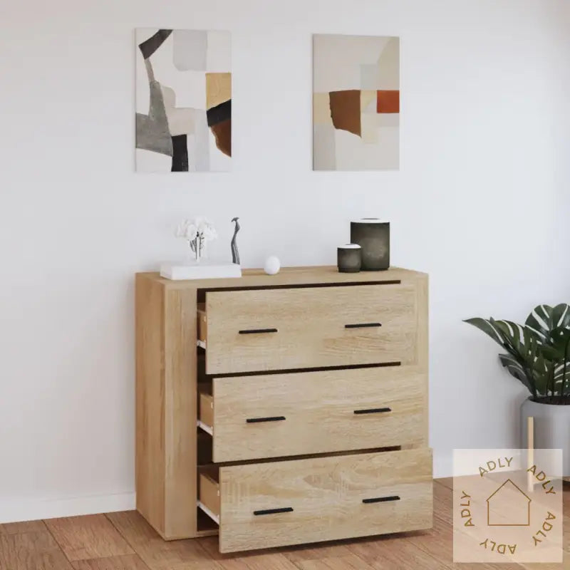 Skjenk Sonoma Eik 80X33X70 Cm Konstruert Tre