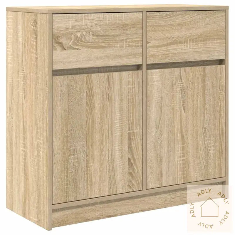 Skjenk Med Skuff Sonoma Eik 80X34X76 Cm Konstruert Tre