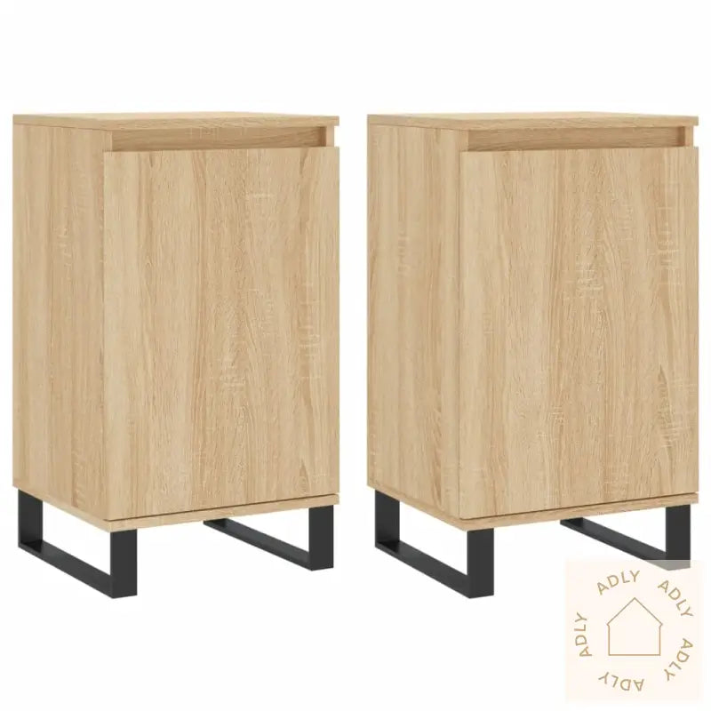 Skjenker 2 Stk Sonoma Eik 40X35X70 Cm Konstruert Tre