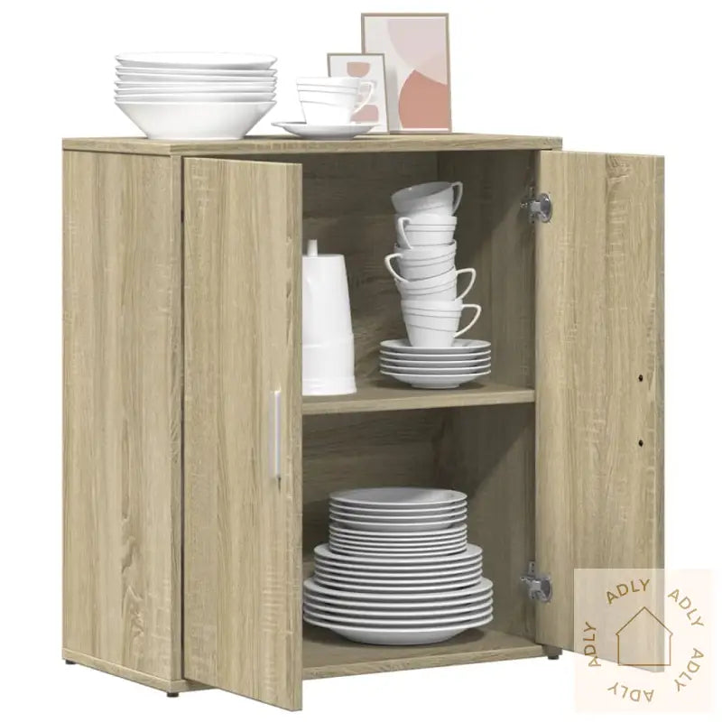 Skjenk Sonoma Eik 60X31X70 Cm Konstruert Tre