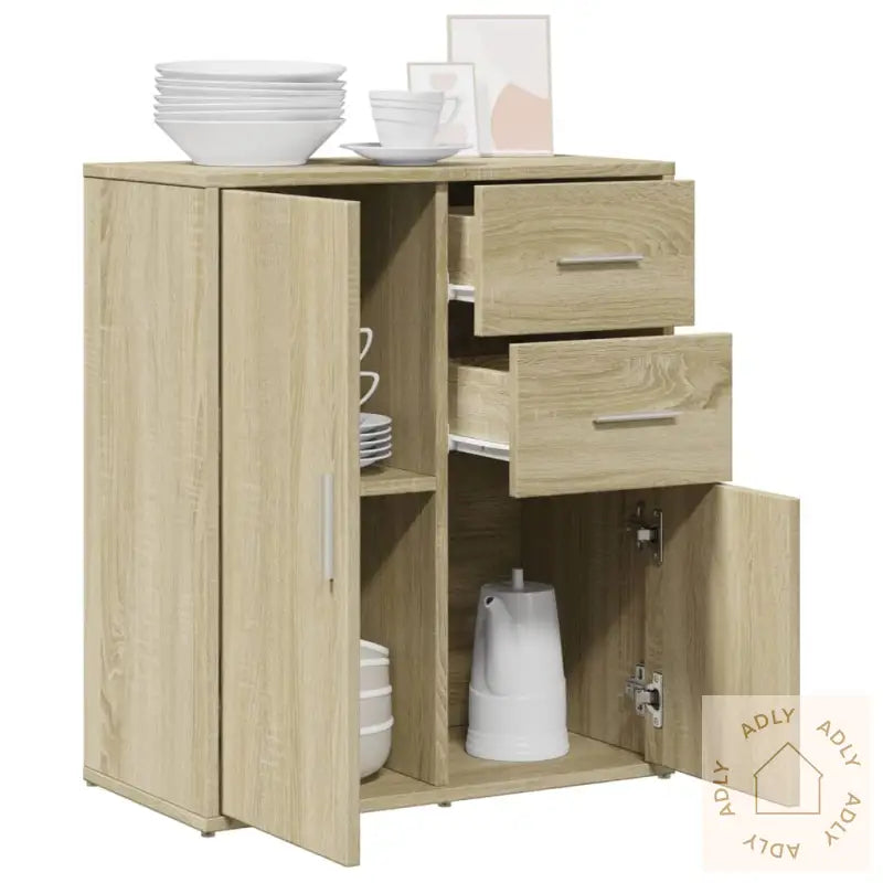 Skjenk Sonoma Eik 60X31X70 Cm Konstruert Tre