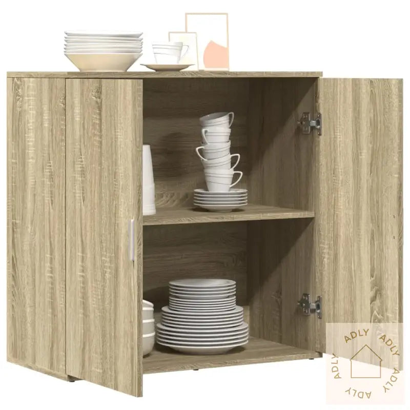 Skjenk Sonoma Eik 79X38X80 Cm Konstruert Tre