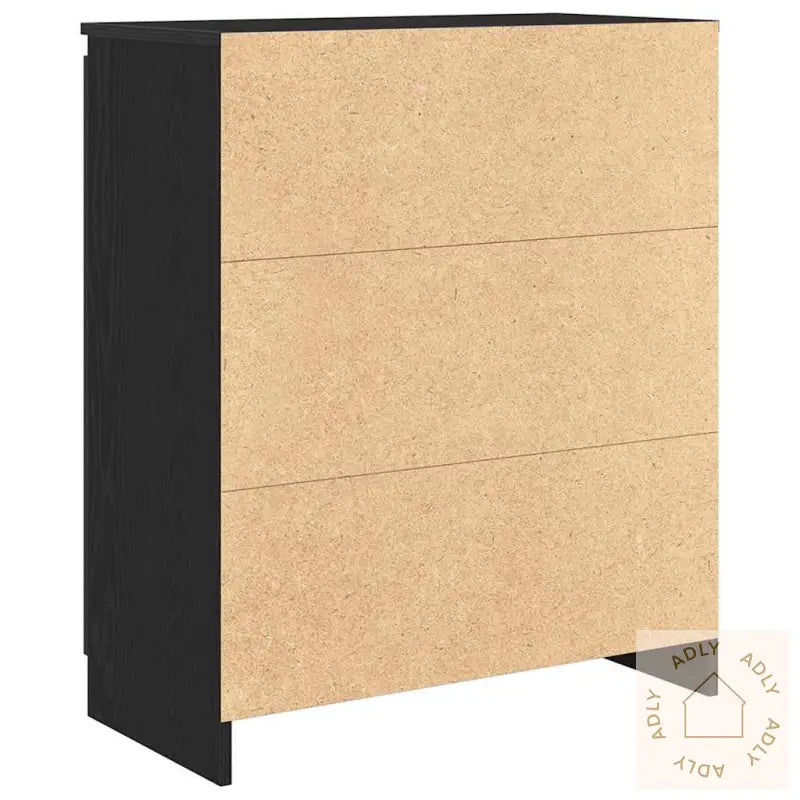 Skjenk Med Skuffer Svart Eik 71X35X84 Cm Konstruert Tre