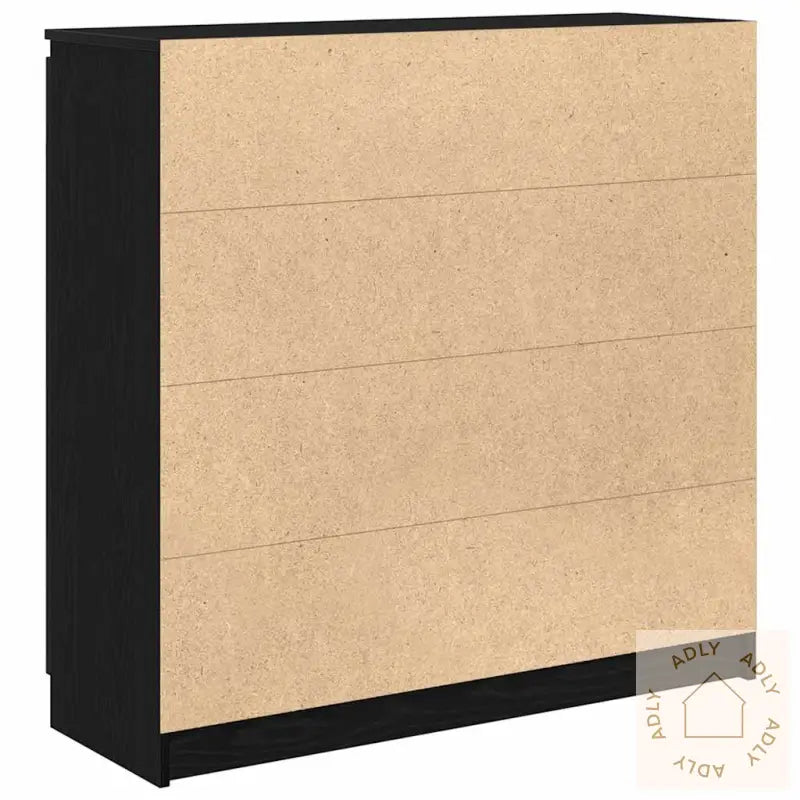 Skjenk Med Skuffer Svart Eik 100,5X35X98,5 Cm Konstruert Tre