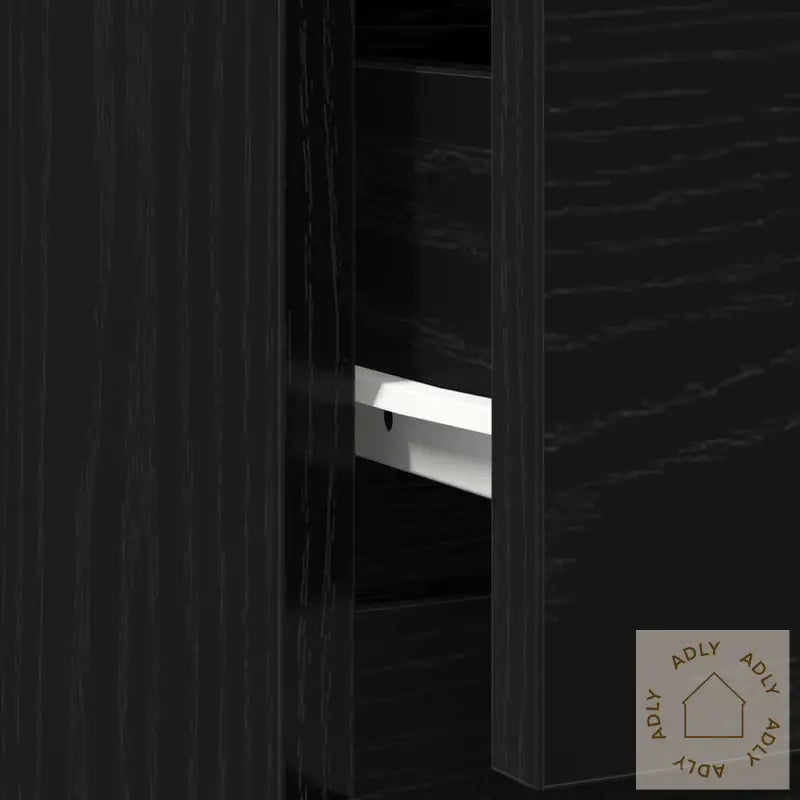 Skjenk Med Skuff Svart Eik 71X35X65 Cm Konstruert Tre