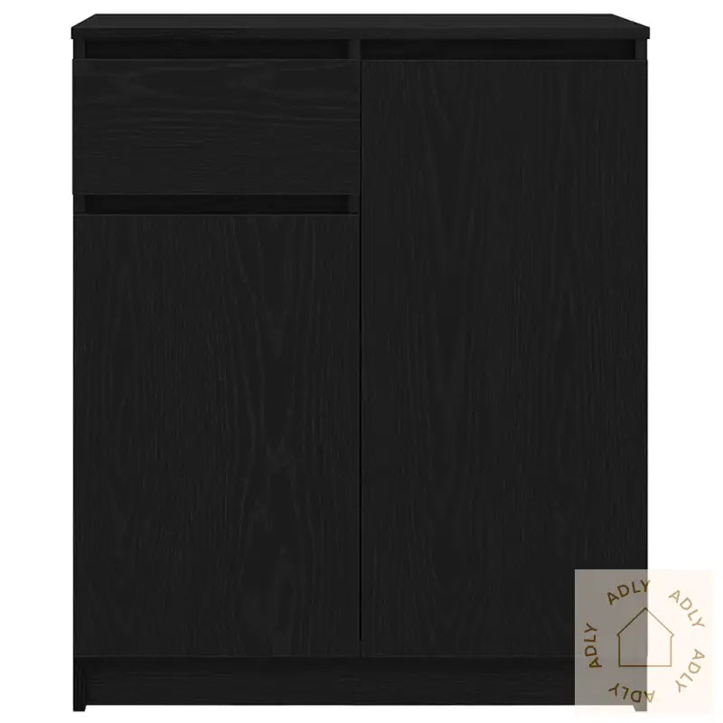 Skjenk Med Skuff Svart Eik 71X35X84 Cm Konstruert Tre