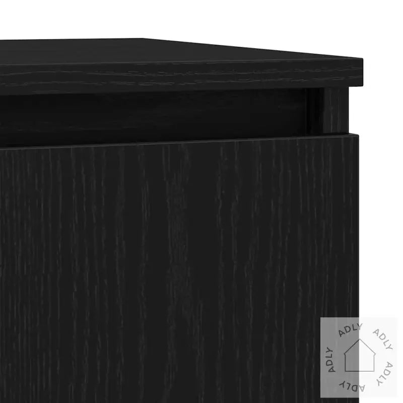 Skjenk Med Skuff Svart Eik 71X35X65 Cm Konstruert Tre