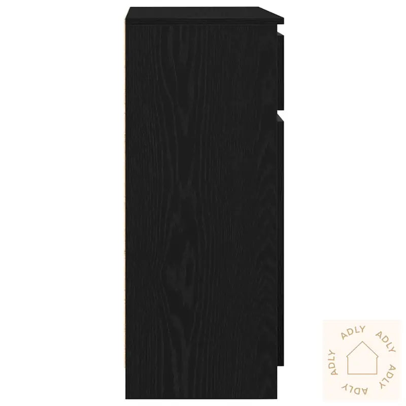 Skjenk Med Skuff Svart Eik 71X35X84 Cm Konstruert Tre