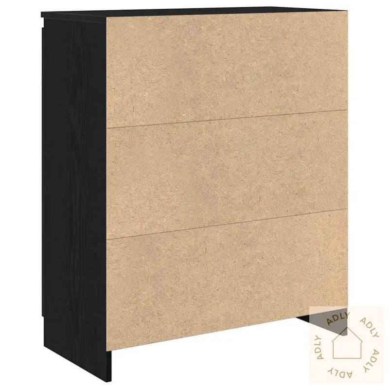 Skjenk Med Skuff Svart Eik 71X35X84 Cm Konstruert Tre