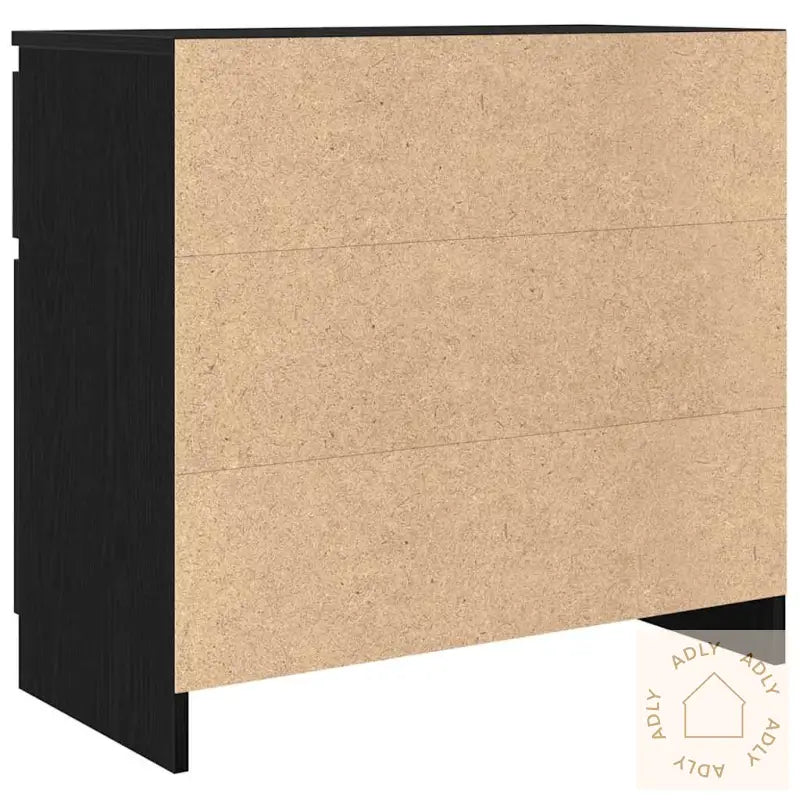 Skjenk Med Skuff Svart Eik 71X35X65 Cm Konstruert Tre