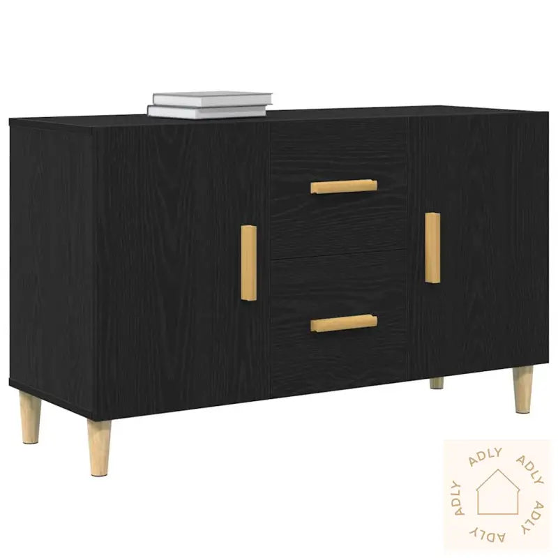 Skjenk Svart Eik 100X36X60 Cm Konstruert Tre