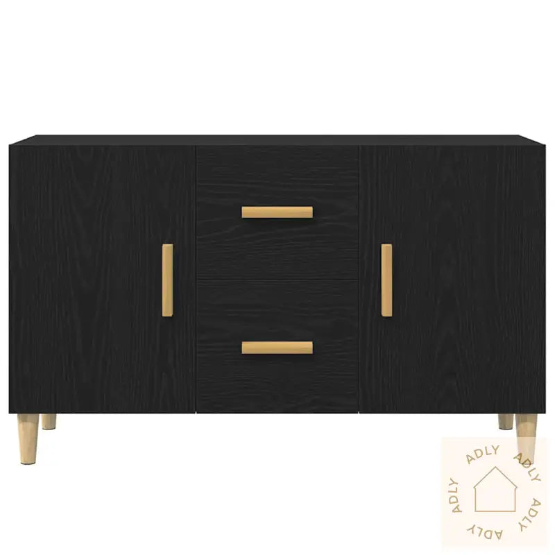 Skjenk Svart Eik 100X36X60 Cm Konstruert Tre