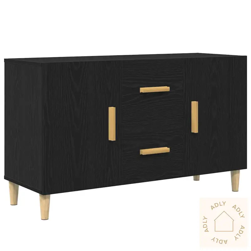 Skjenk Svart Eik 100X36X60 Cm Konstruert Tre