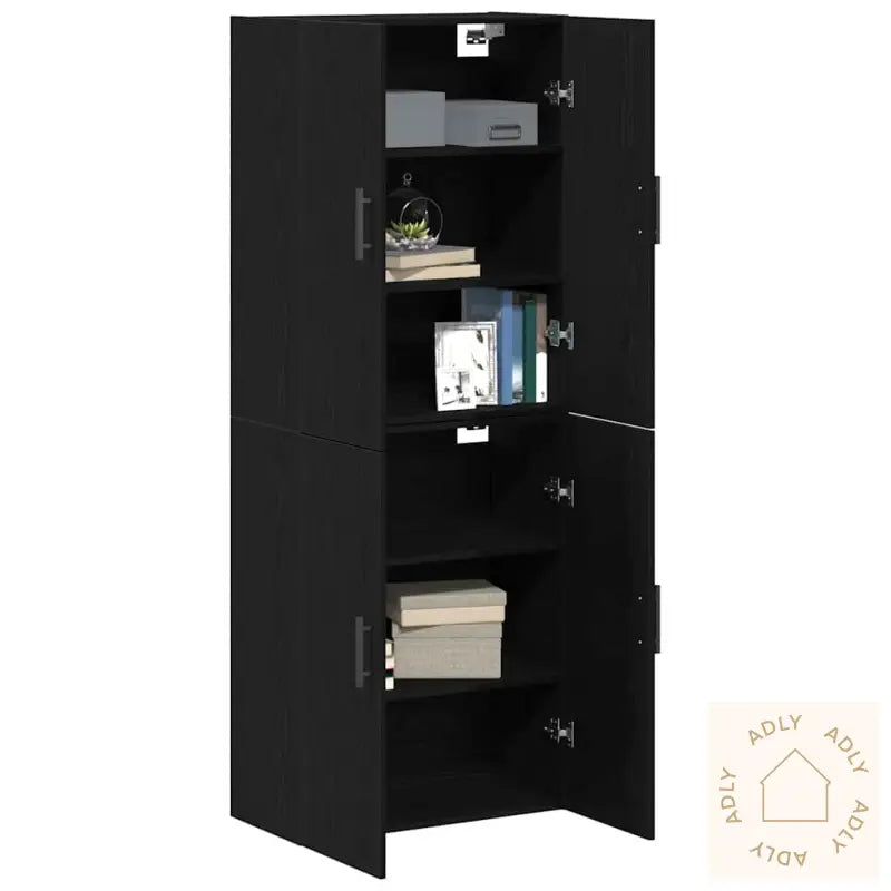 Skap, 2 Skap I Svart Eik, 69,5X34X180 Cm, Laget Av Tre