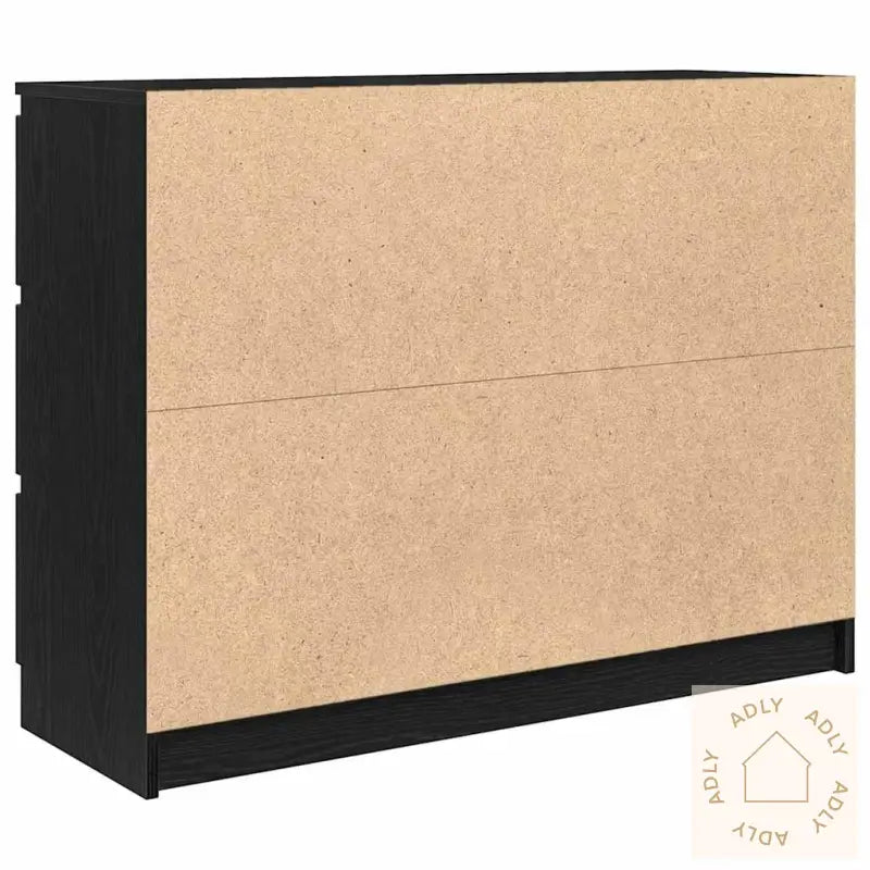 Skjenk Svart Eik 100X35X76 Cm Konstruert Tre