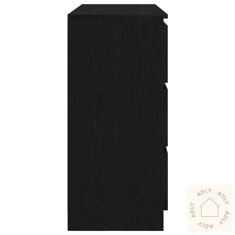 Skjenk Svart Eik 100X35X76 Cm Konstruert Tre