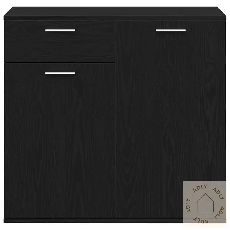Skjenk Svart Eik 80X36X75 Cm Konstruert Tre