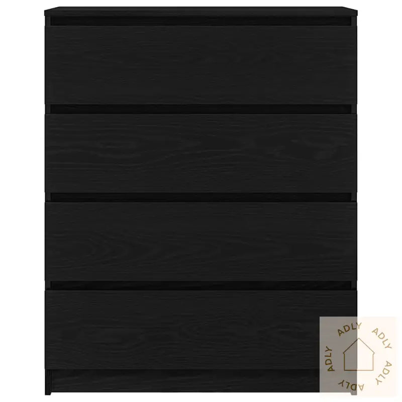 Skjenk Svart Eik 70X34X90 Cm Konstruert Tre