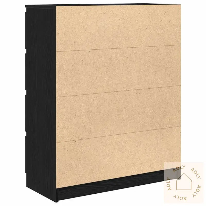 Skjenk Svart Eik 70X34X90 Cm Konstruert Tre
