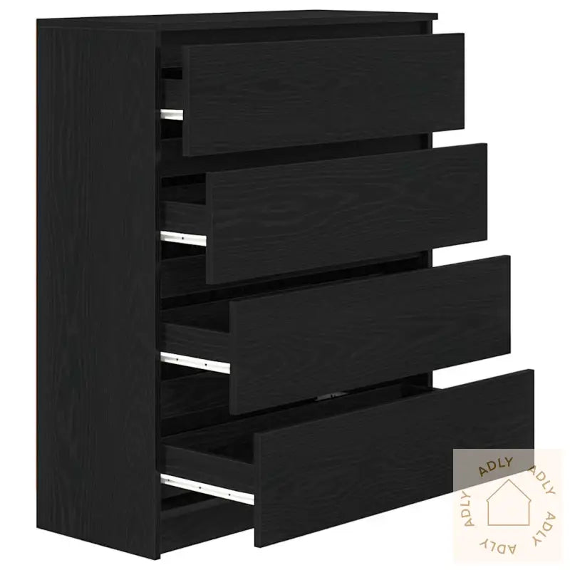 Skjenk Svart Eik 70X34X90 Cm Konstruert Tre