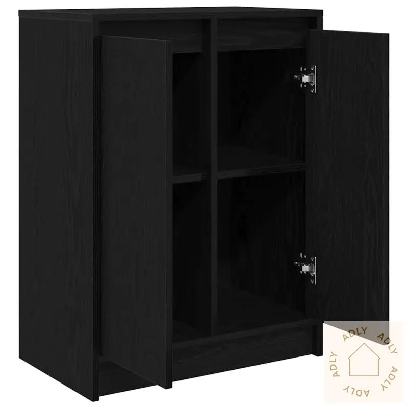 Skjenk Svart Eik 57X34X76 Cm Konstruert Tre