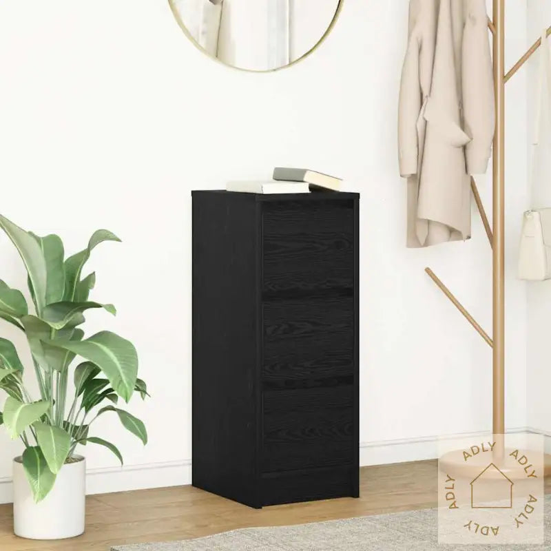 Skjenk Svart Eik 29,5X34X76 Cm Konstruert Tre