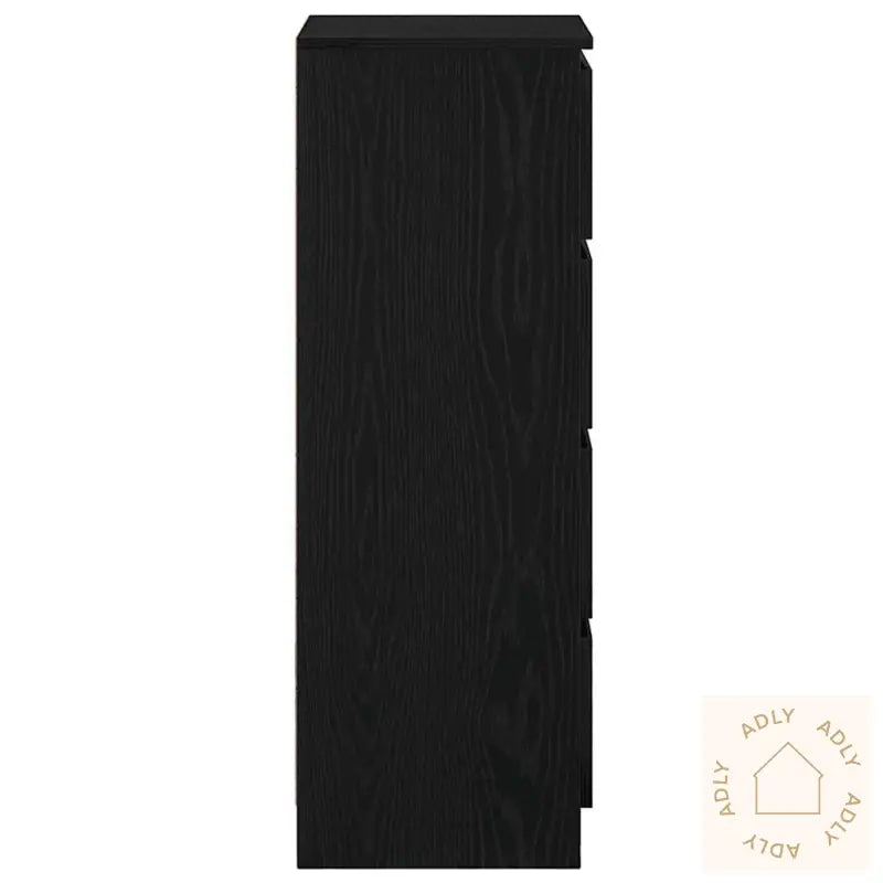 Skjenk Svart Eik 37,5X35X99 Cm Konstruert Tre