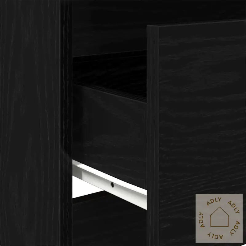 Skjenk Svart Eik 60X35X76 Cm Konstruert Tre