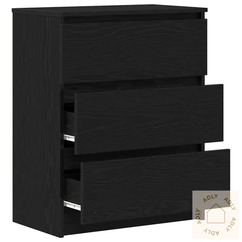 Skjenk Svart Eik 60X35X76 Cm Konstruert Tre