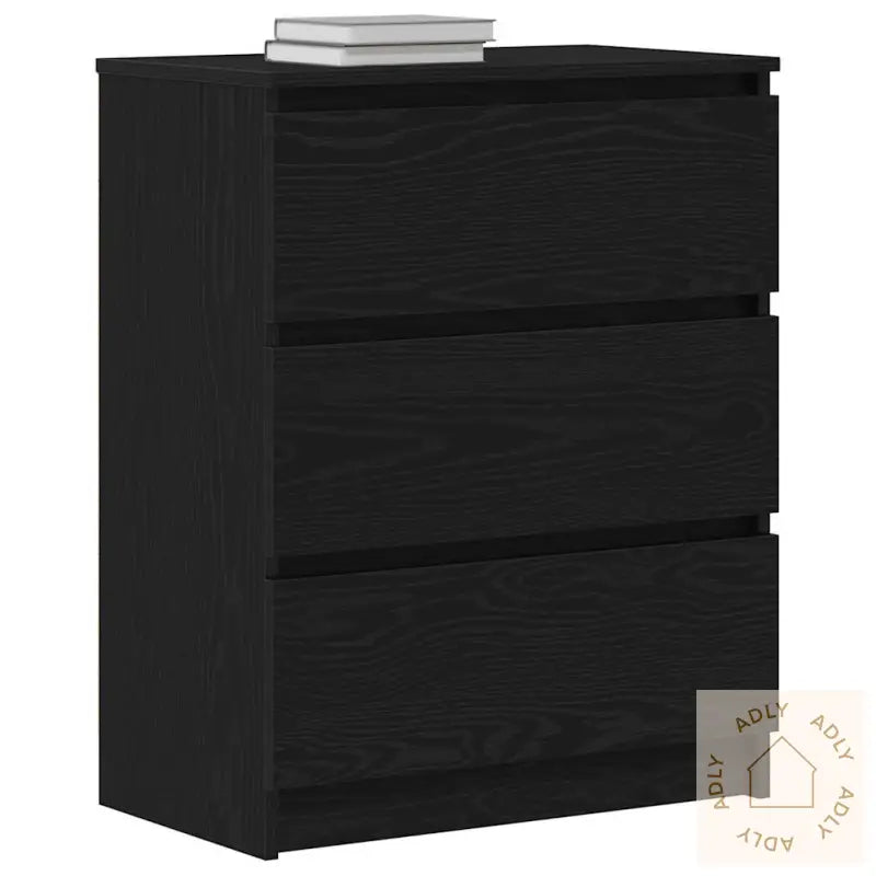 Skjenk Svart Eik 60X35X76 Cm Konstruert Tre