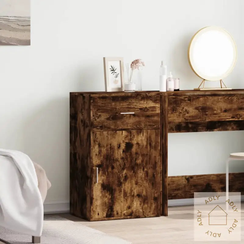 Oppbevaringsskap Røkt Eik 56,5X39X90 Cm Konstruert Tre