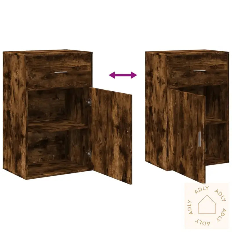 Oppbevaringsskap Røkt Eik 56,5X39X90 Cm Konstruert Tre