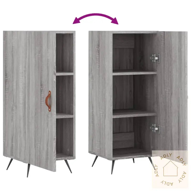 Skjenk Grå Sonoma 34,5X34X90 Cm Konstruert Tre