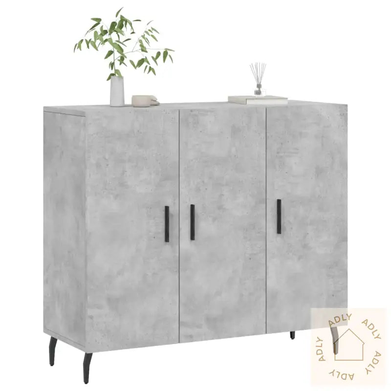 Skjenk Betonggrå 90X34X80 Cm Konstruert Tre