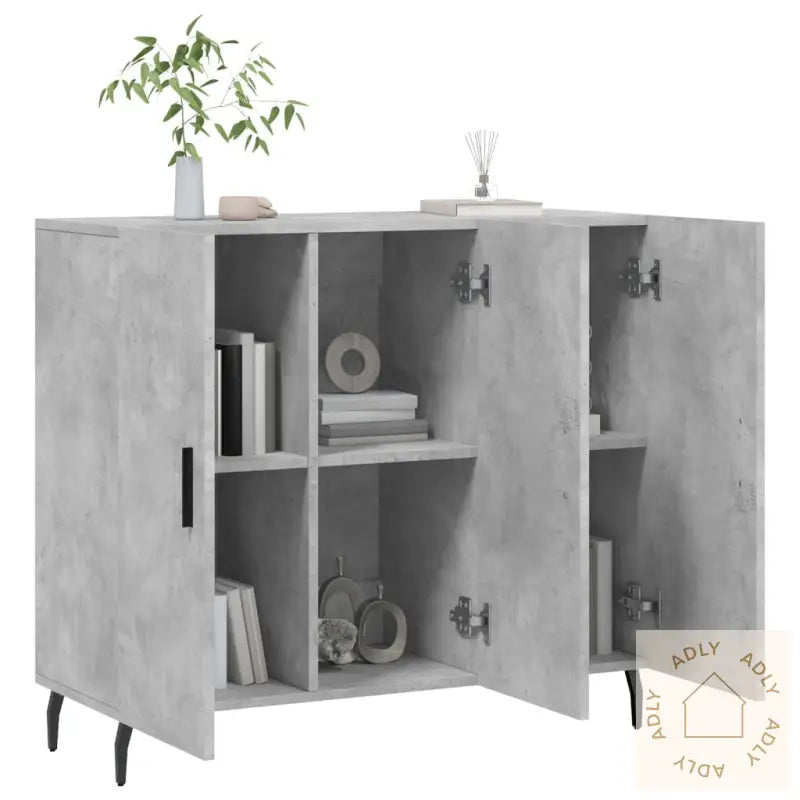 Skjenk Betonggrå 90X34X80 Cm Konstruert Tre