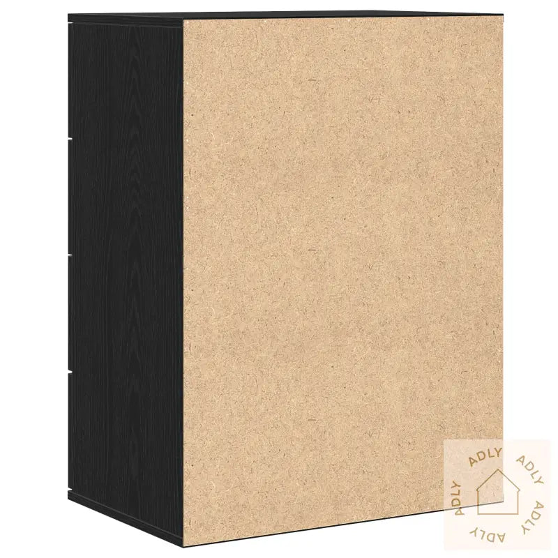 Serviesskap Med Skuff Svart Eik 60 X 39 X 80 Cm Konstruert Tre