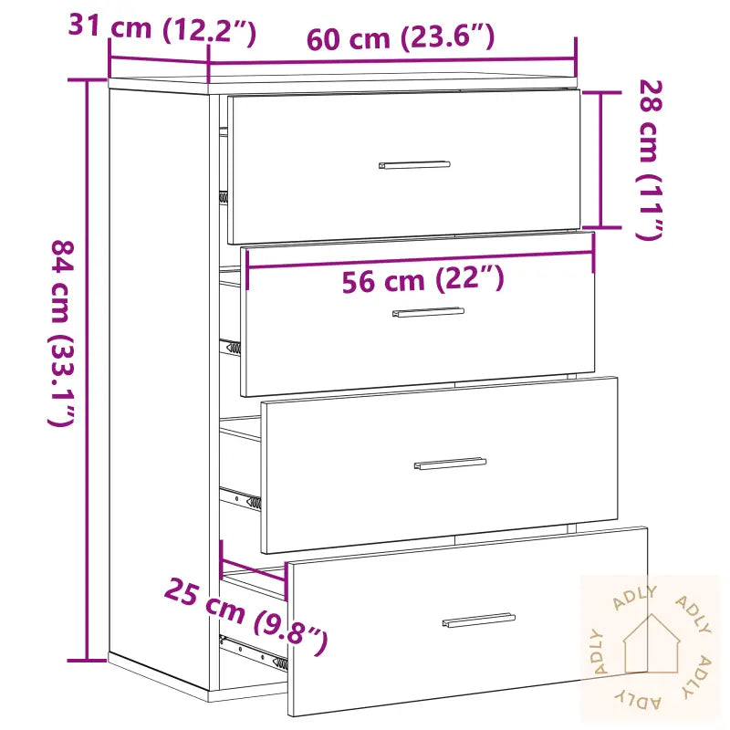 Serviesskap Med Skuff Svart Eik 60 X 39 X 80 Cm Konstruert Tre