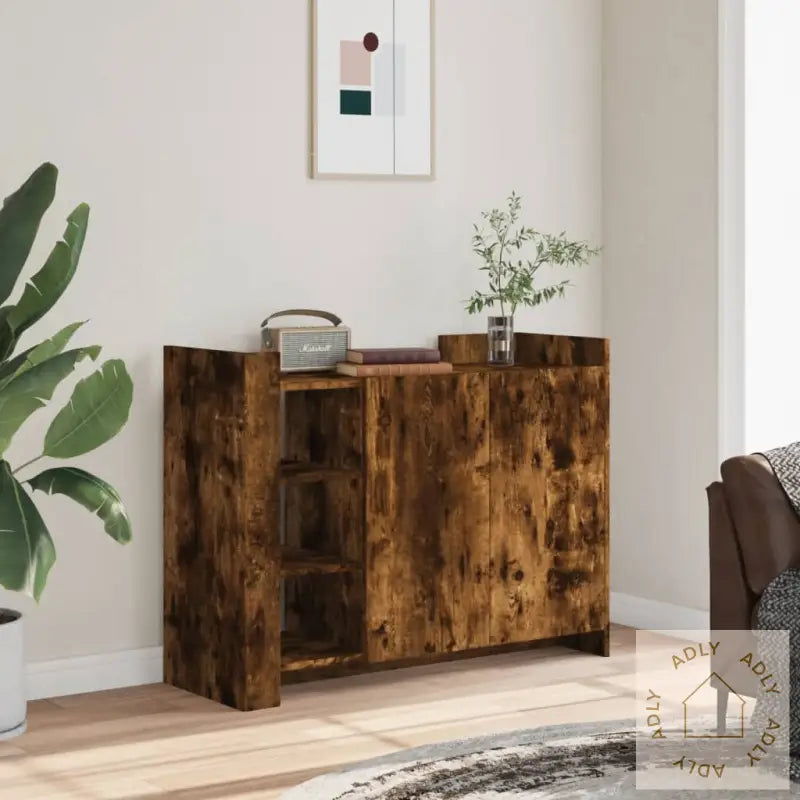 Skjenk Røkt Eik 100X35X75 Cm Konstruert Tre