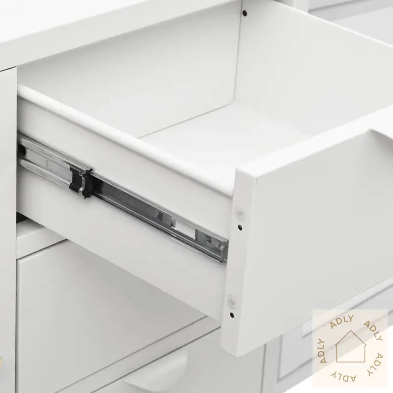 Skjenk Hvit 105X35X70 Cm Stål Og Herdet Glass