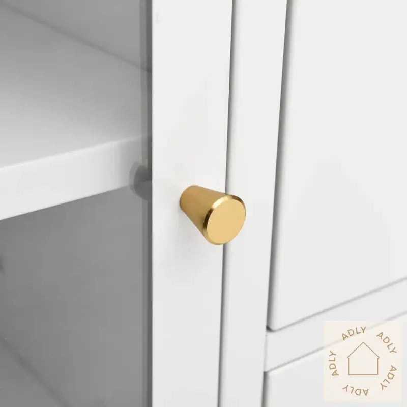 Skjenk Hvit 105X35X70 Cm Stål Og Herdet Glass