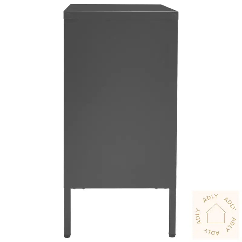 Skjenk Antrasitt 75X35X70 Cm Stål Og Herdet Glass