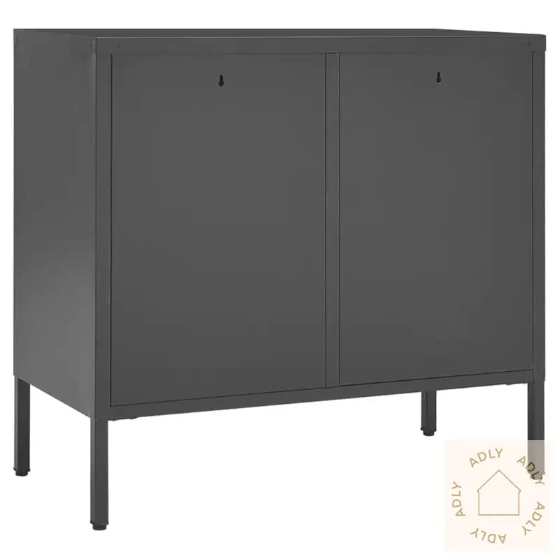 Skjenk Antrasitt 75X35X70 Cm Stål Og Herdet Glass