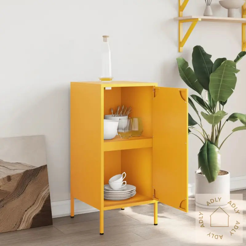 Skjenk Sennepsgul 36X39X79 Cm Stål