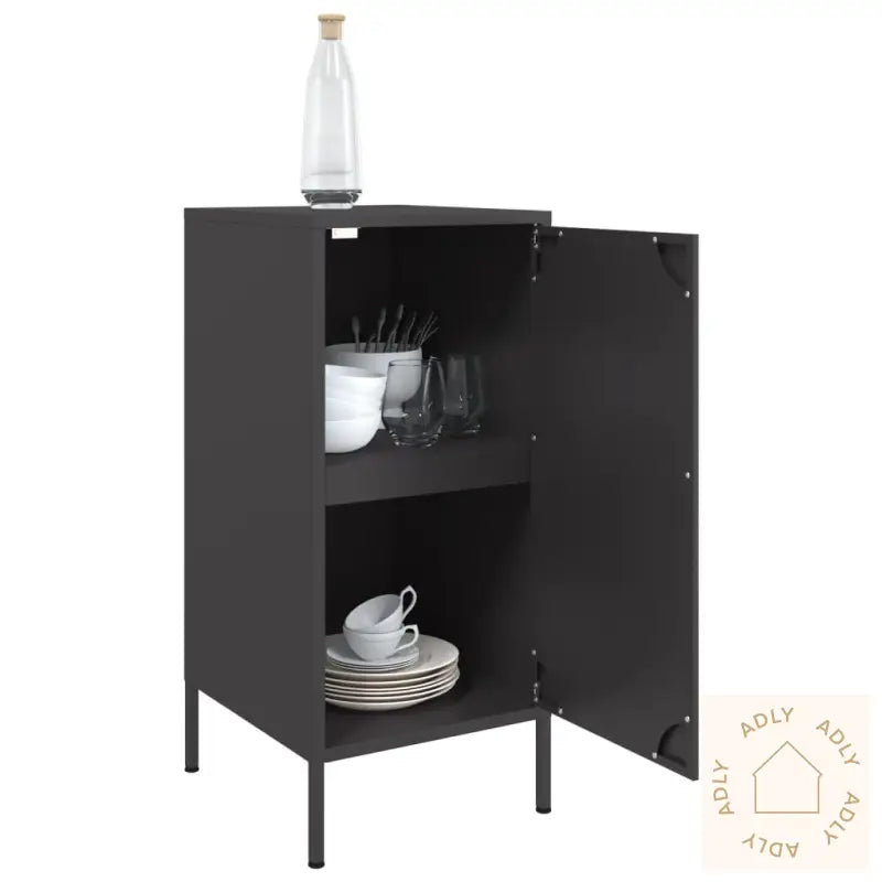 Skjenker 2 Stk Svart 36X39X79 Cm Stål