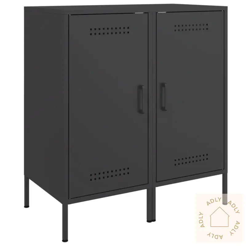 Skjenker 2 Stk Svart 36X39X79 Cm Stål