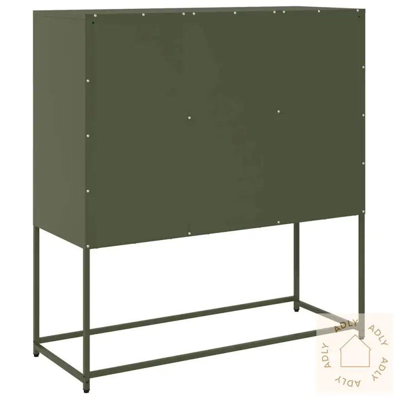 Skjenk Olivengrønn 100,5X39X107 Cm Kaldvalset Stål