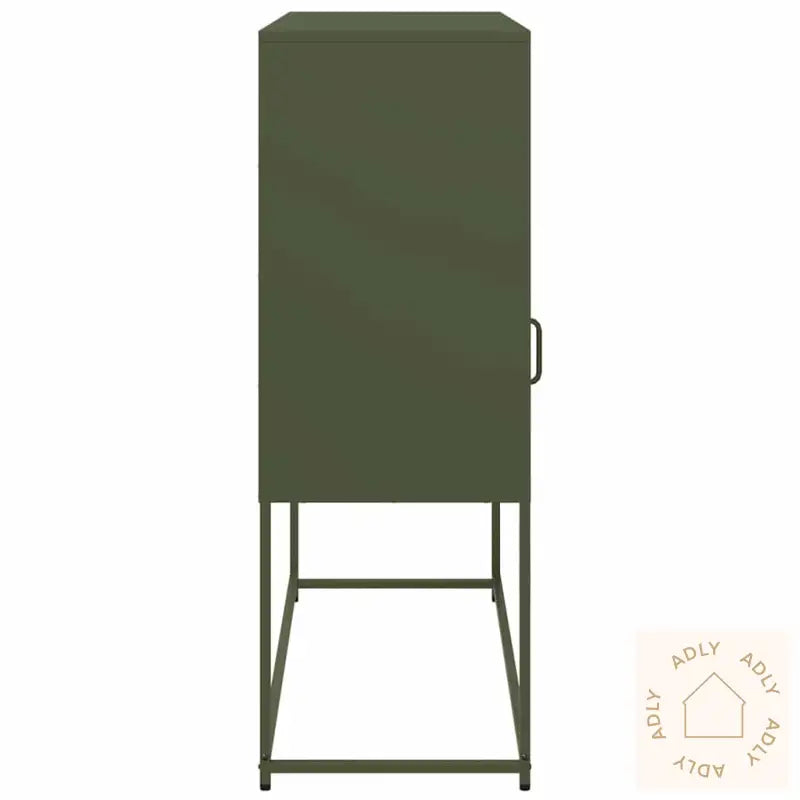 Skjenk Olivengrønn 100,5X39X107 Cm Kaldvalset Stål