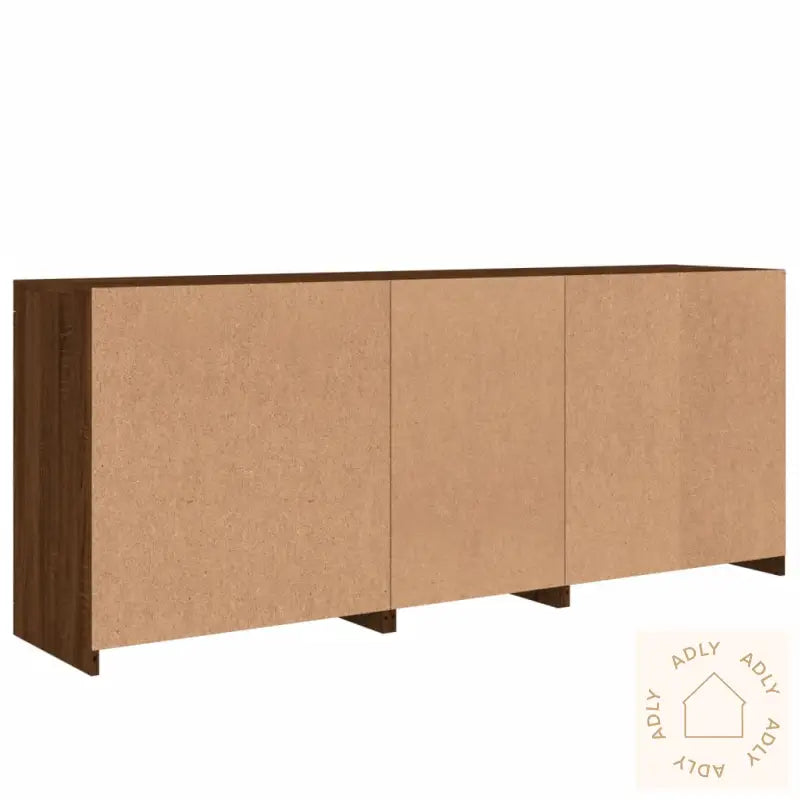 Skjenk Med Led-Lys Brun Eik 181,5X37X67 Cm