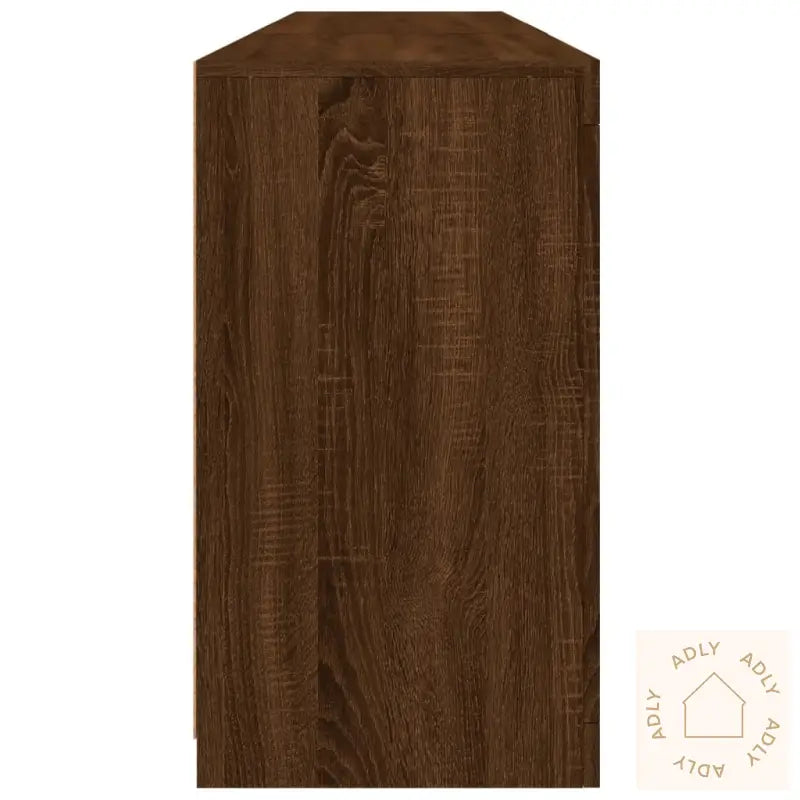 Skjenk Med Led-Lys Brun Eik 181,5X37X67 Cm